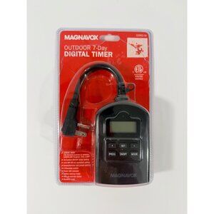 Magnavox Outdoor 7-Day Digital Timer With Programmable Settings & Countdown